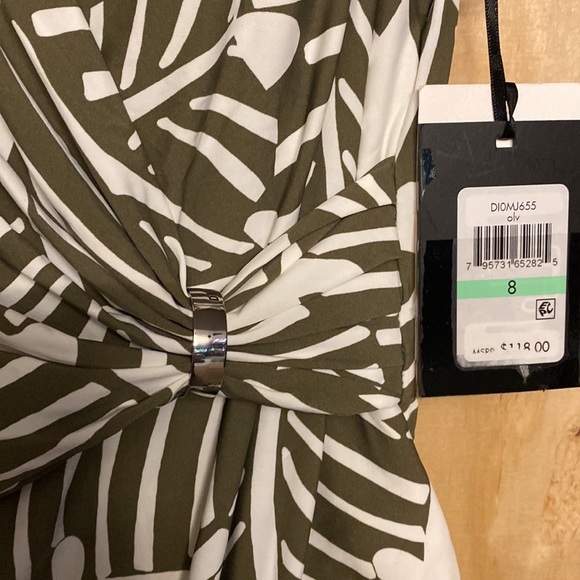 DKNY one piece swimming suit, size 8 color olive and white. - Picture 2 of 8